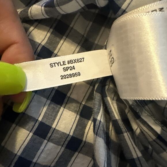 NWT J. Crew Cotton Voile Beach Shirt in Gingham Size XL - Picture 7 of 9